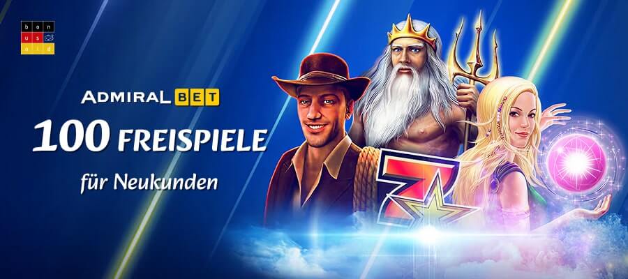 AdmiralBet 100 Freispiele für Neukunden