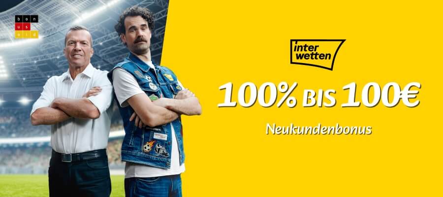 Interwetten 100% bis 100€ Neukundenbonus